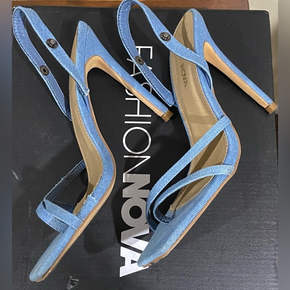 Fashion Nova Meant For Me Heeled Sandals - Blue  Women's Size 7 - Picture 7 of 16